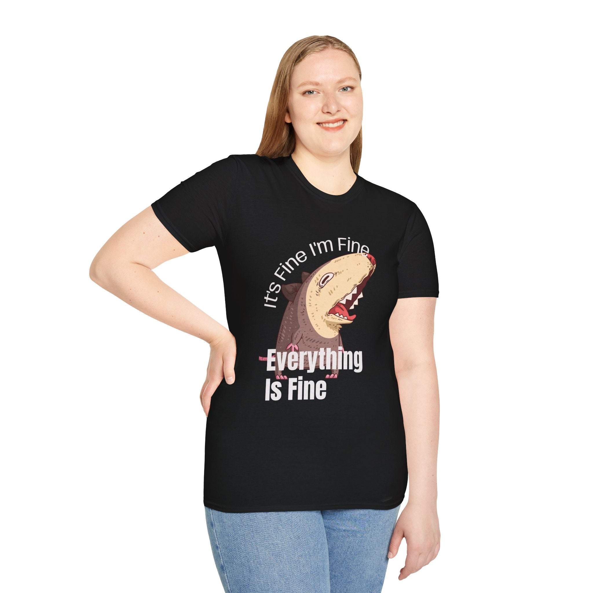 T-Shirt — 'It's Fine I'm Fine Everything Is Fine' Shark Graphic Tee