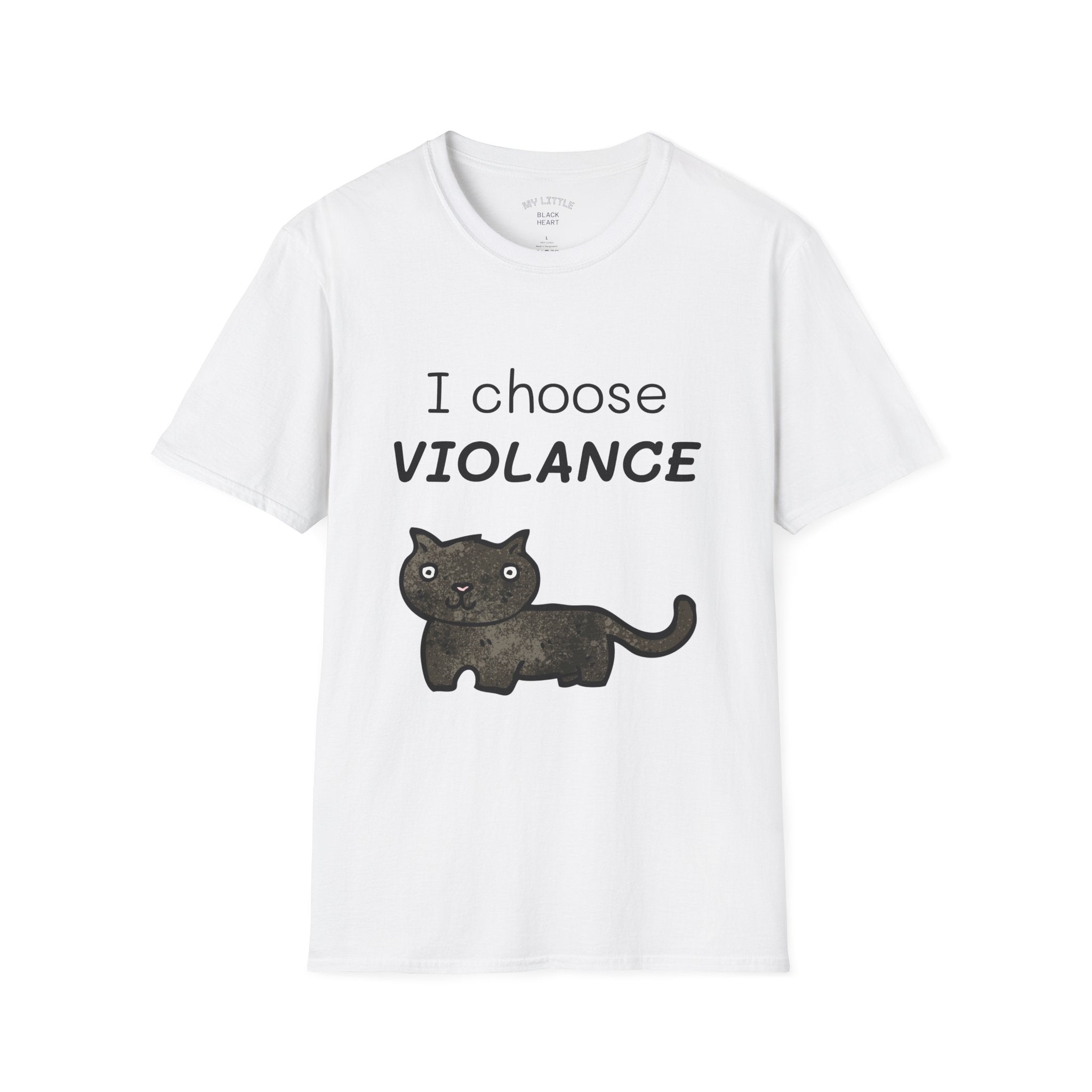 T-Shirt — "I Choose Violance" Funny Cat Graphic Tee