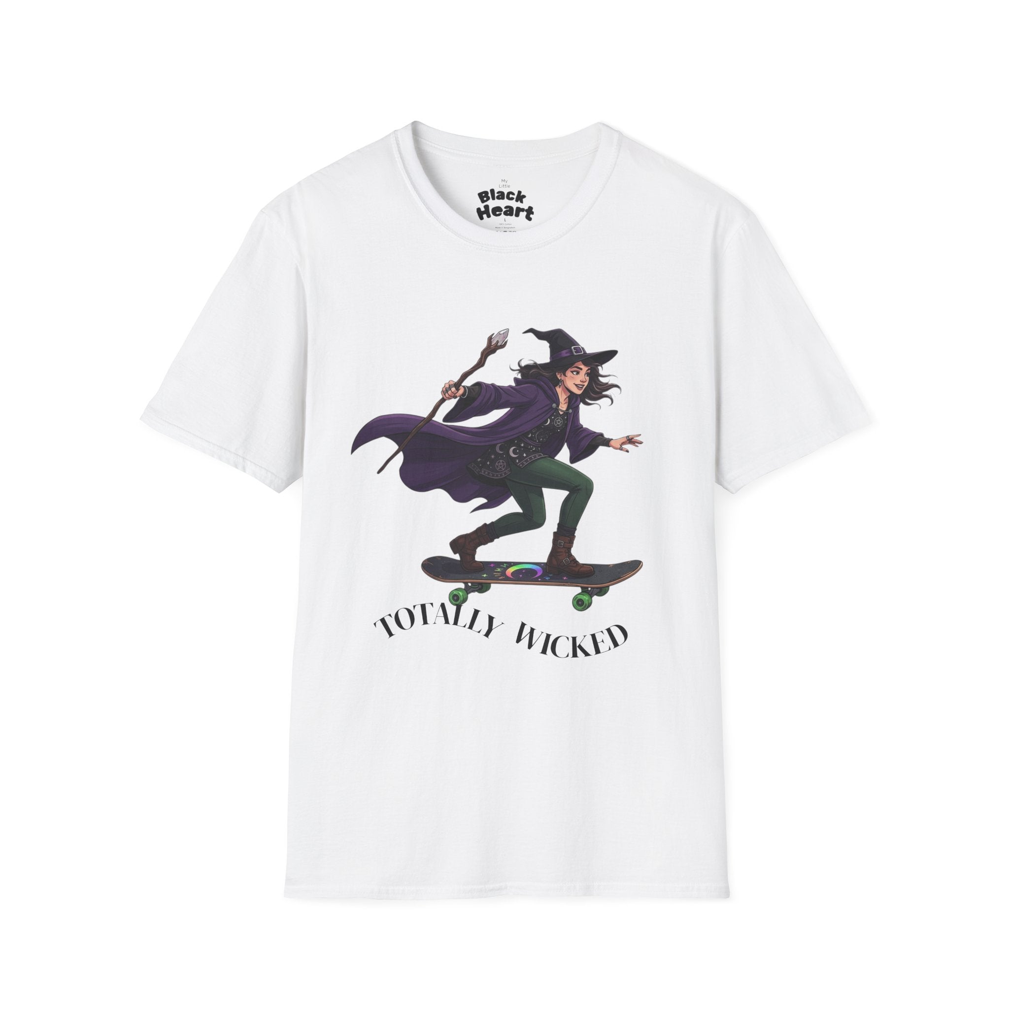 Skateboard Witch T‑Shirt – 'Howl’d Wicked' Halloween Skate Graphic Tee