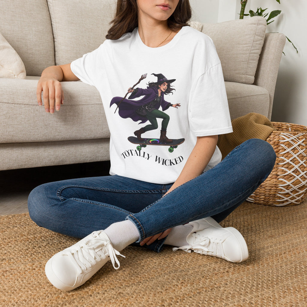 Skateboard Witch T‑Shirt – 'Howl’d Wicked' Halloween Skate Graphic Tee