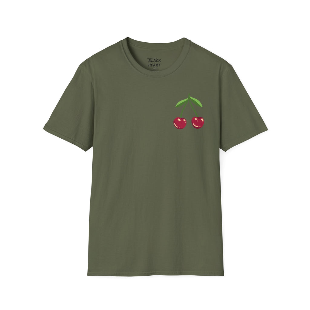 Cherry Pocket T-Shirt — Minimal Retro Cherry Graphic Tee