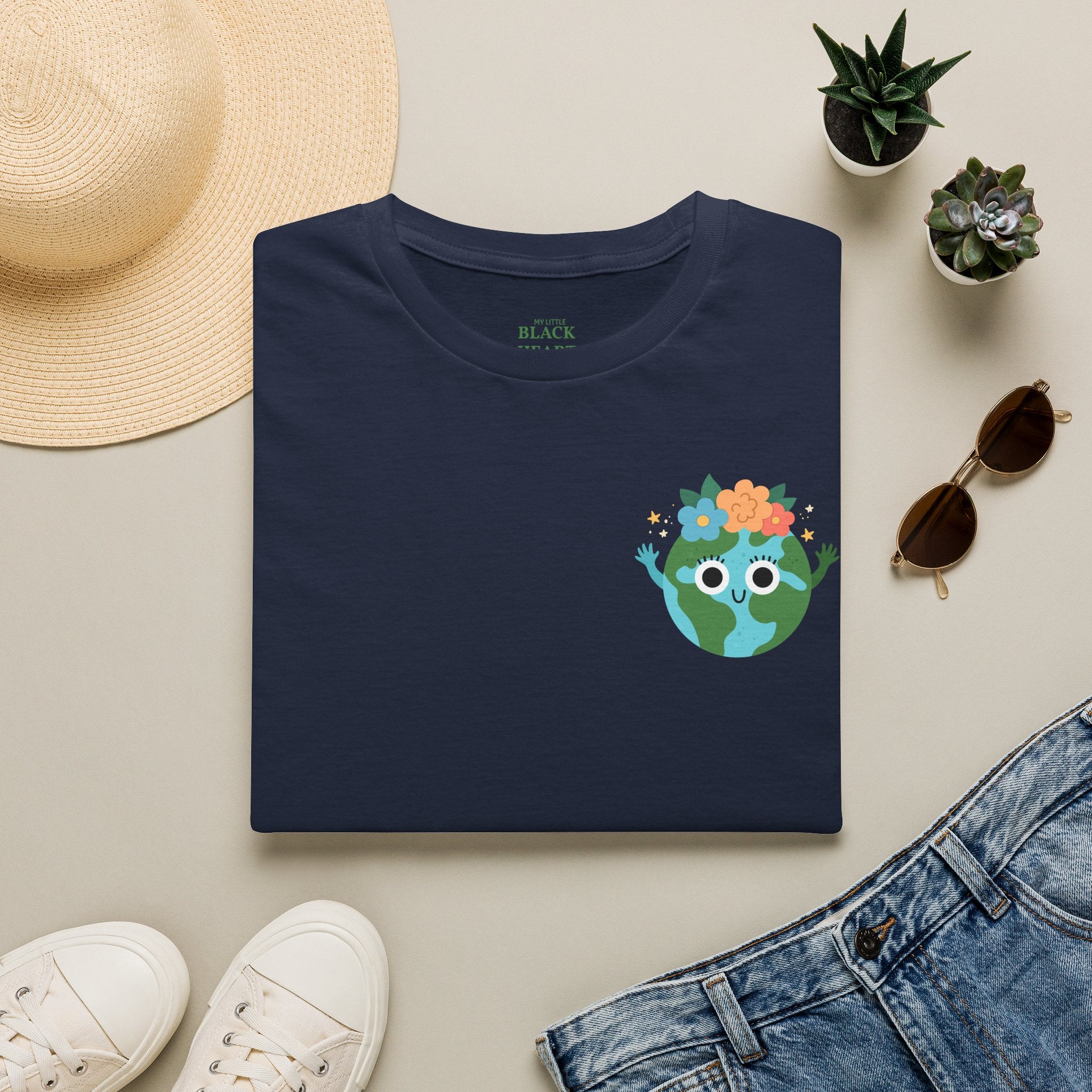 Earth Buddy Graphic T-Shirt — Cute Floral Globe Design
