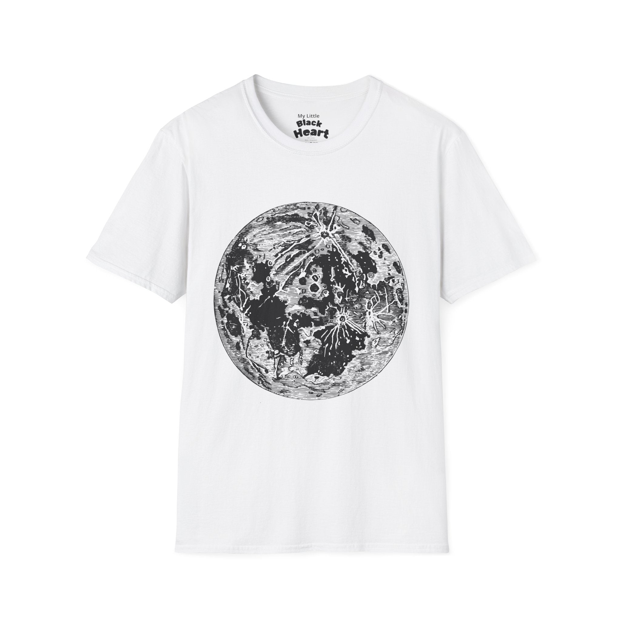 Moon Phases T-Shirt — Vintage Lunar Print Tee for Stargazers