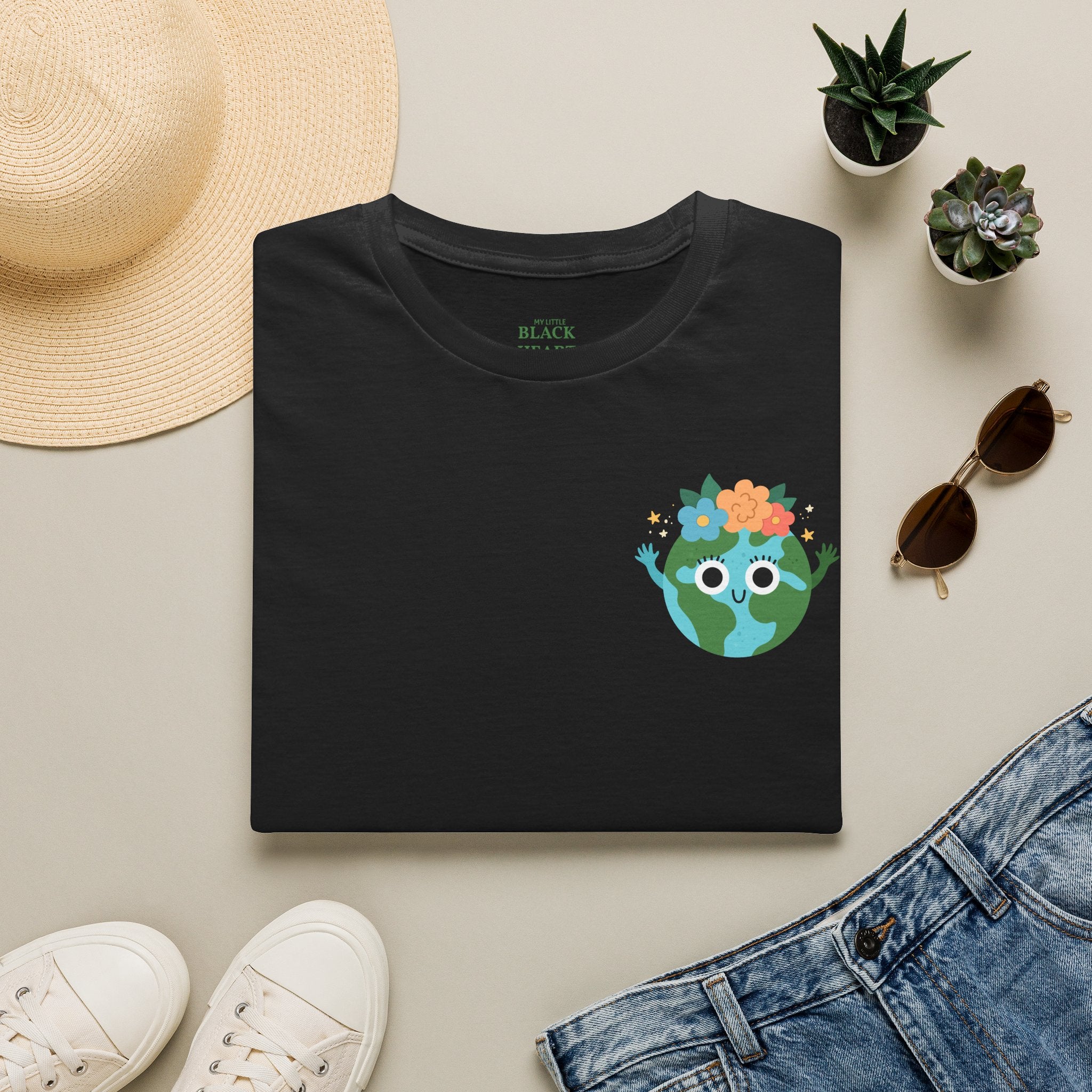 Earth Buddy Graphic T-Shirt — Cute Floral Globe Design