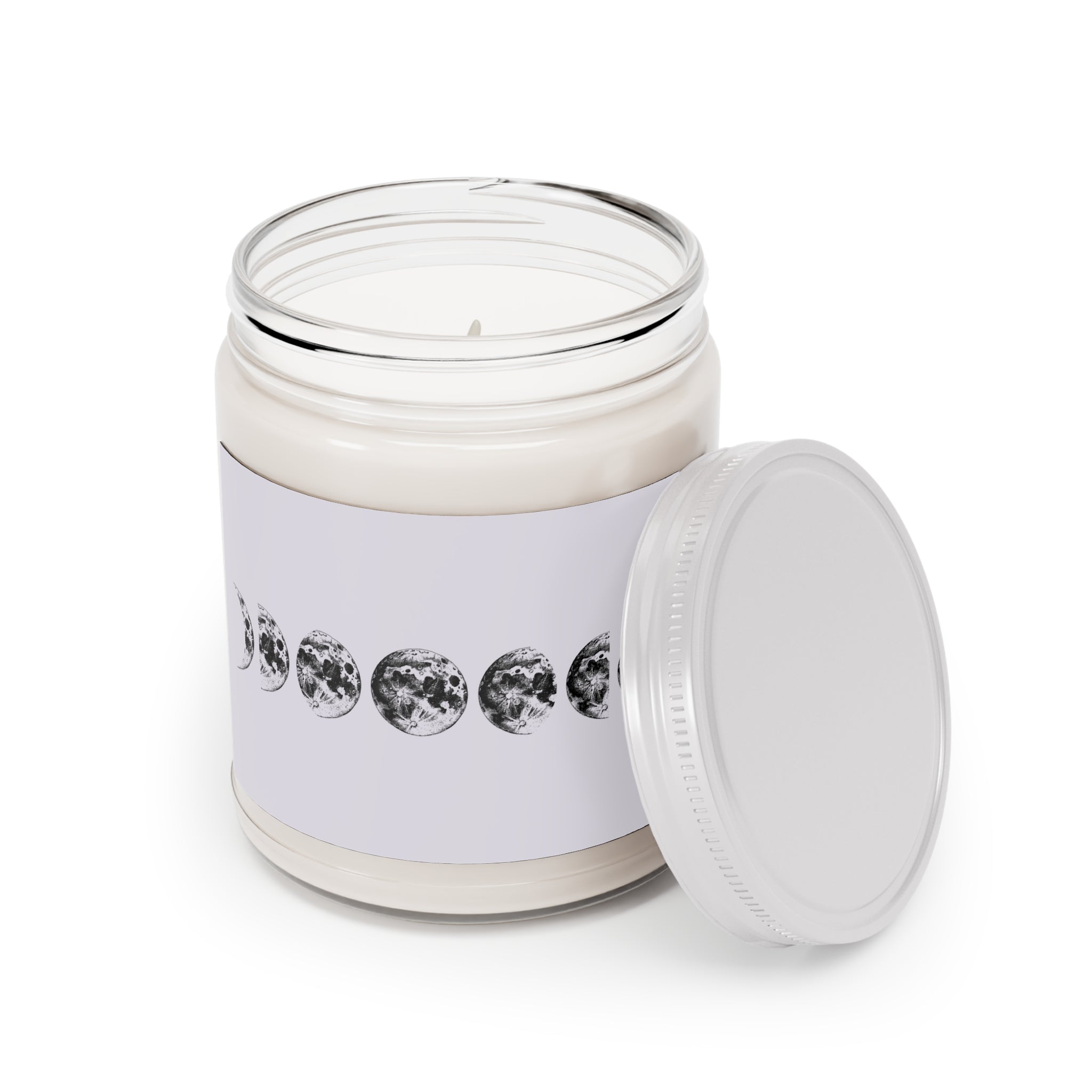 Moon Phase Soy Candle — 9oz Scented Jar with White Lid