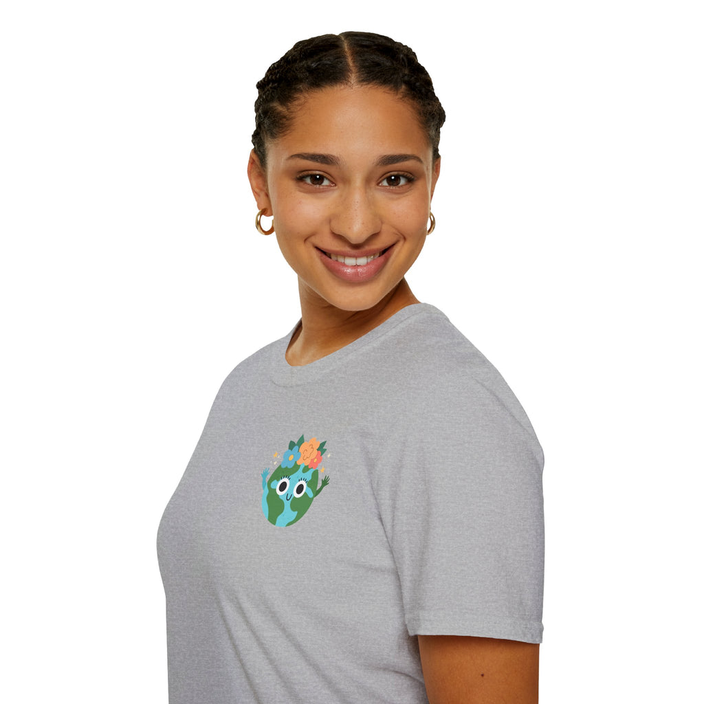 Earth Buddy Graphic T-Shirt — Cute Floral Globe Design