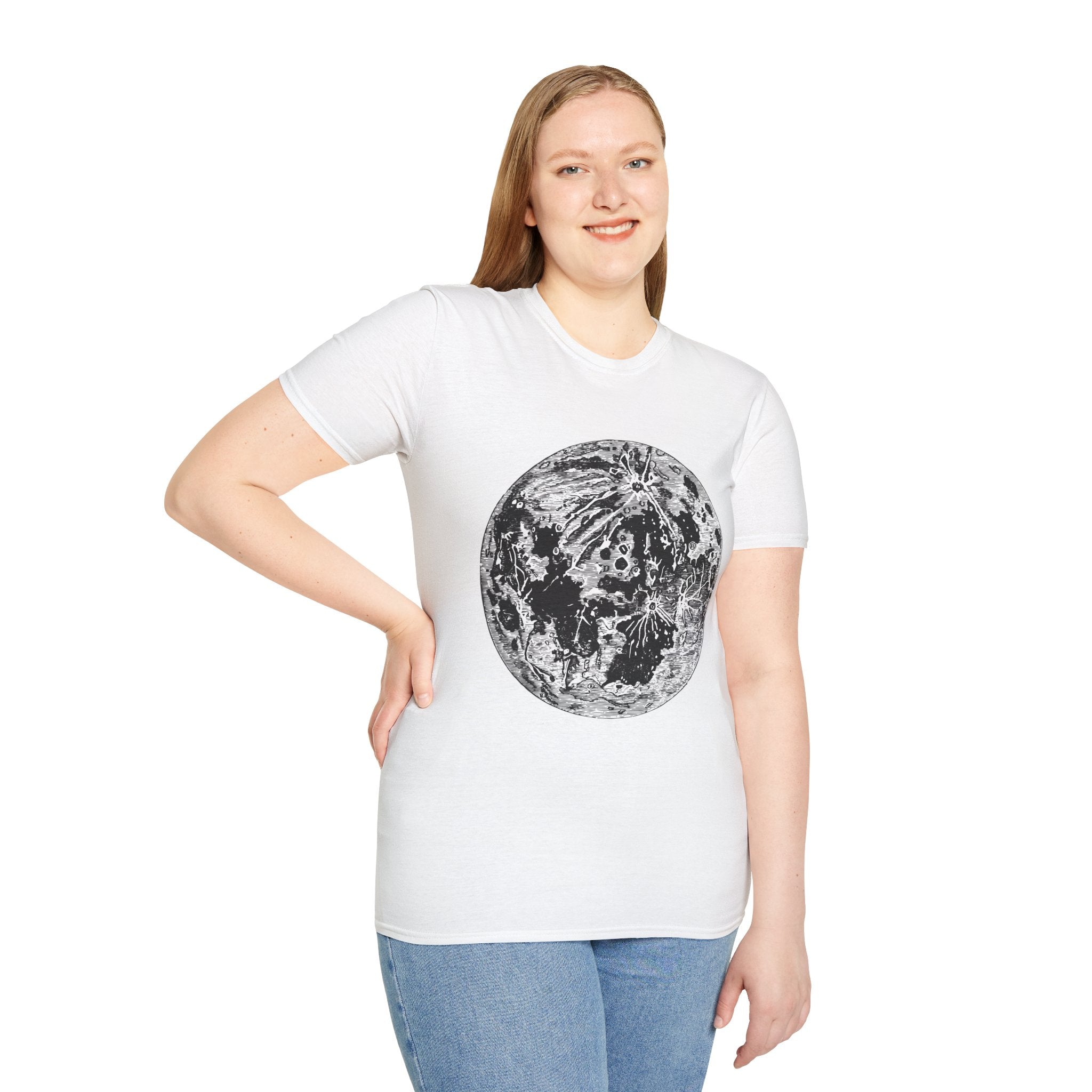 Moon Phases T-Shirt — Vintage Lunar Print Tee for Stargazers