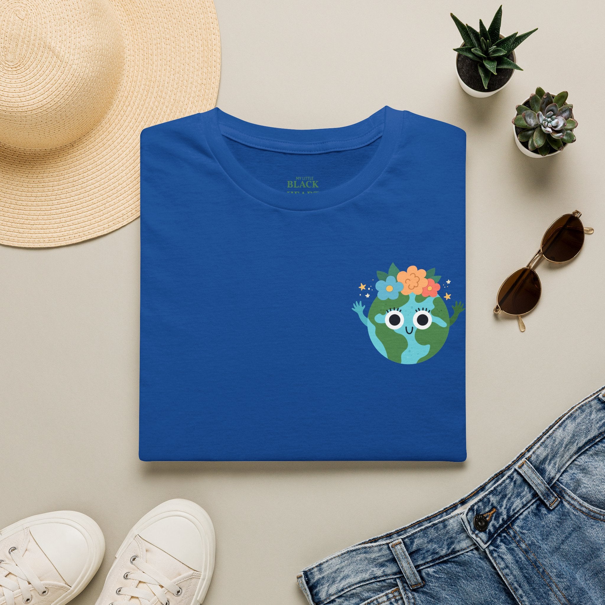 Earth Buddy Graphic T-Shirt — Cute Floral Globe Design