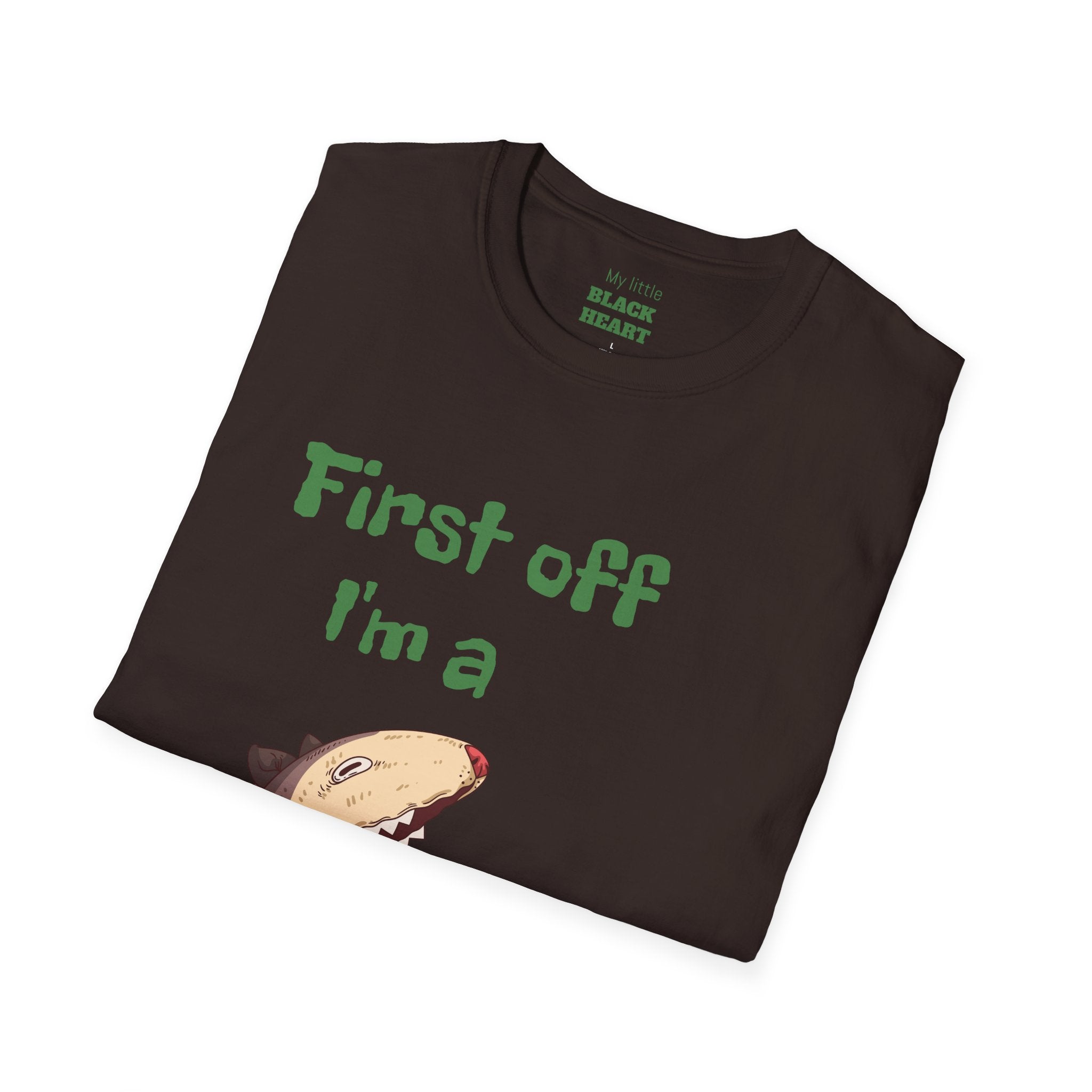 Funny Shark Tee — "First off I'm a Delight" Graphic T-Shirt