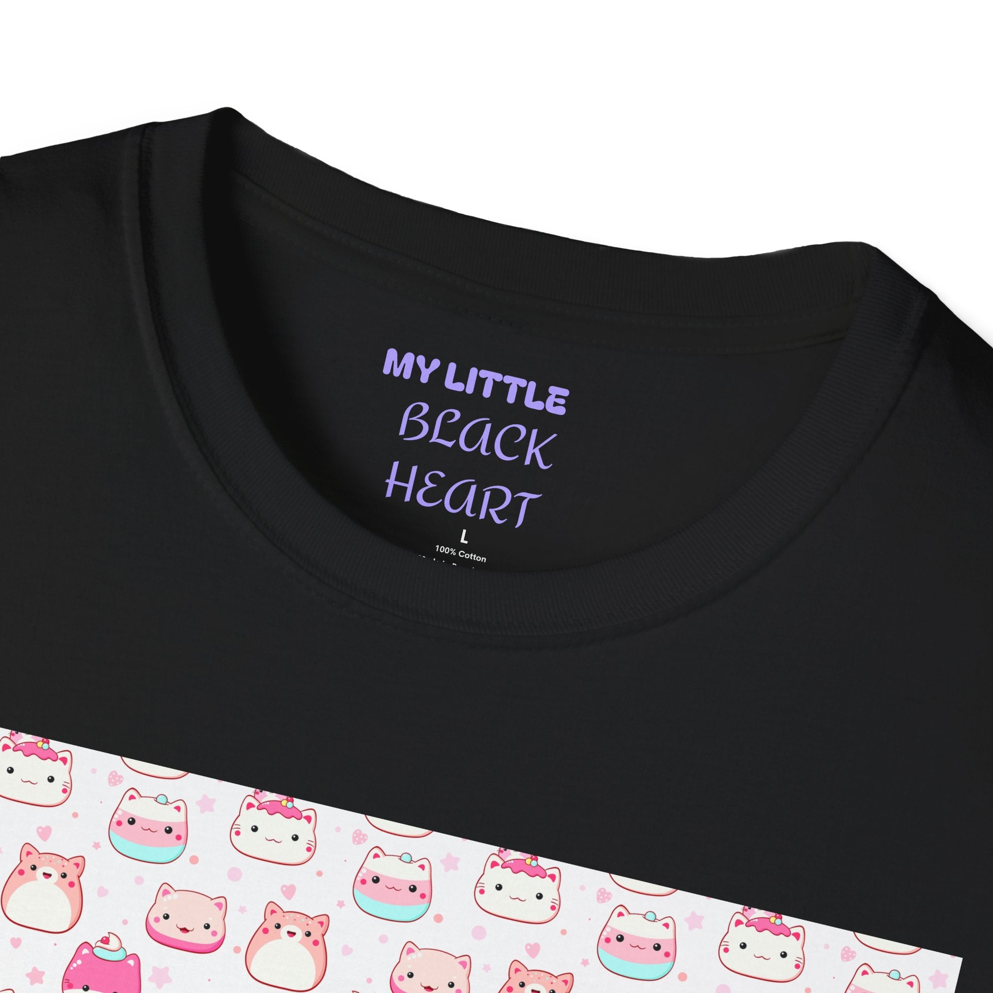 Cute Pink Cat Pattern T-Shirt — Kawaii Kitty Repeat Graphic Tee