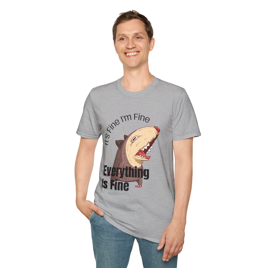 T-Shirt — 'It's Fine I'm Fine Everything Is Fine' Shark Graphic Tee