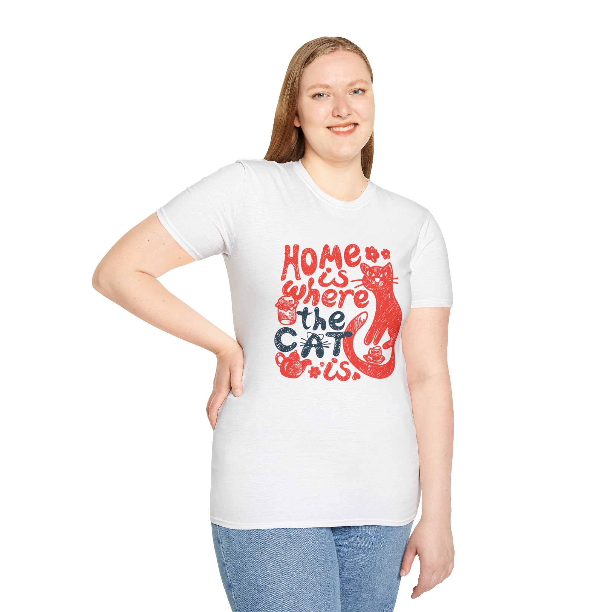 Home Is Where The Cat Is T-Shirt — Cute Cat Lover Tee