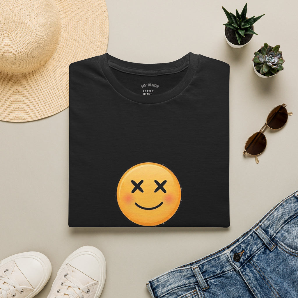 Smiling X-Eyes Emoji T-Shirt — Cute Playful Graphic Tee