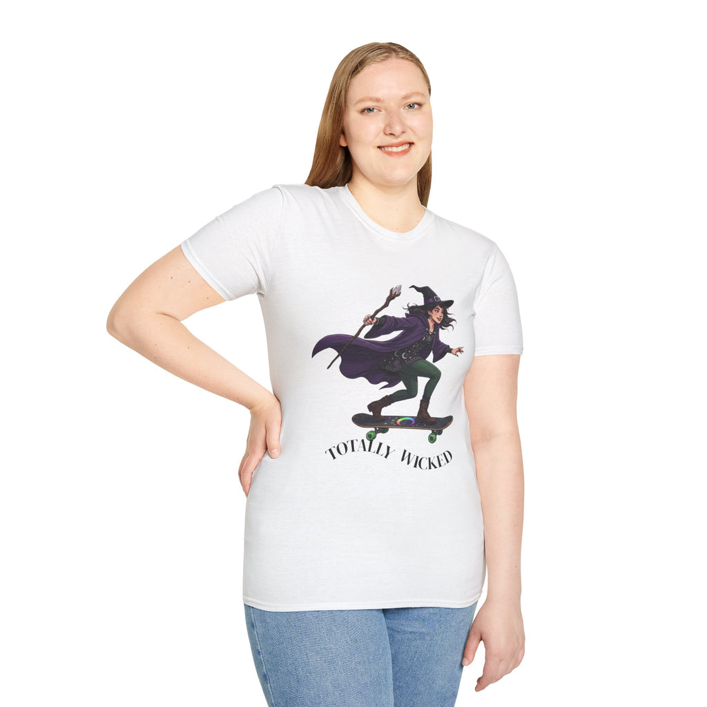 Skateboard Witch T‑Shirt – 'Howl’d Wicked' Halloween Skate Graphic Tee