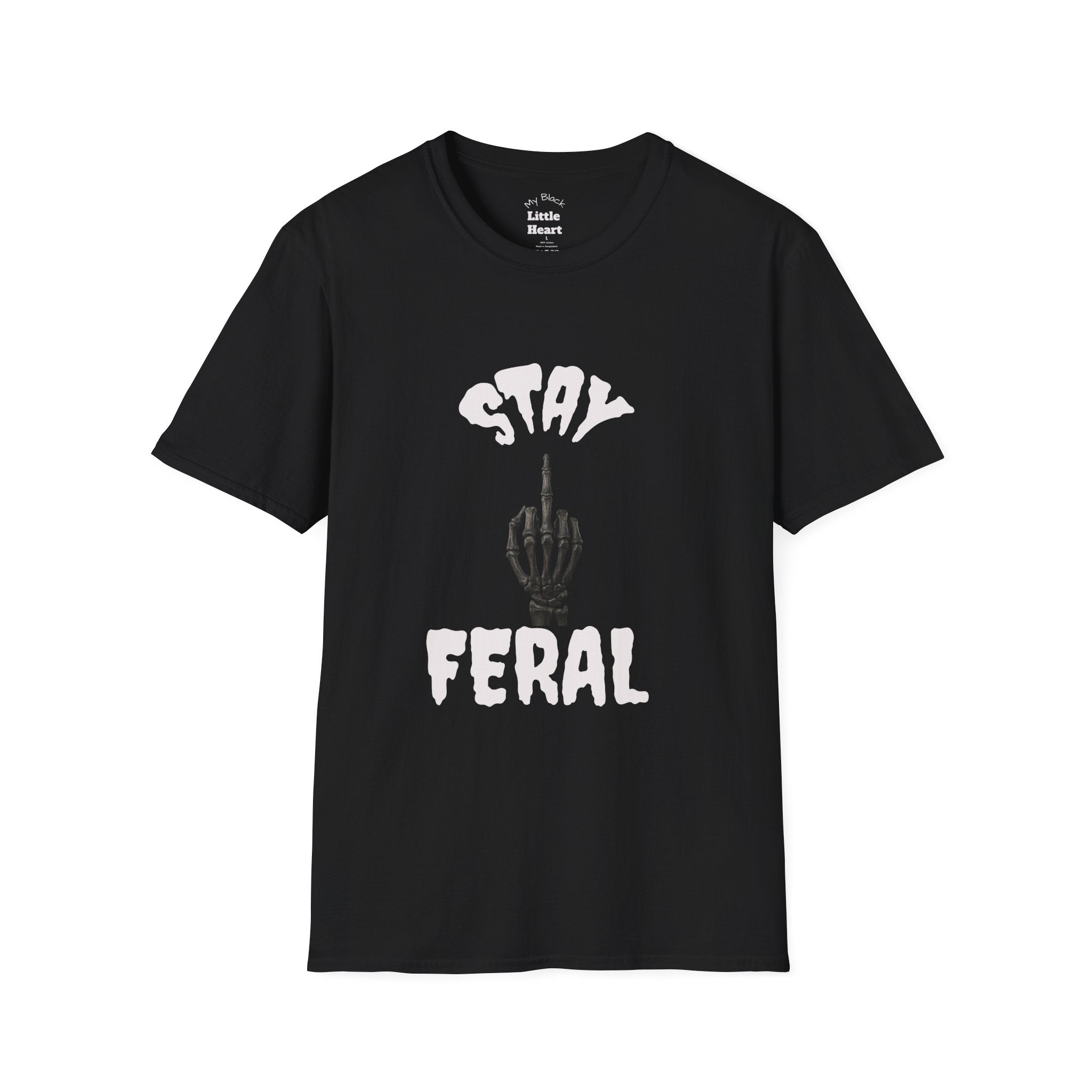 Stay Feral T-Shirt — Edgy Middle Finger Graphic Tee