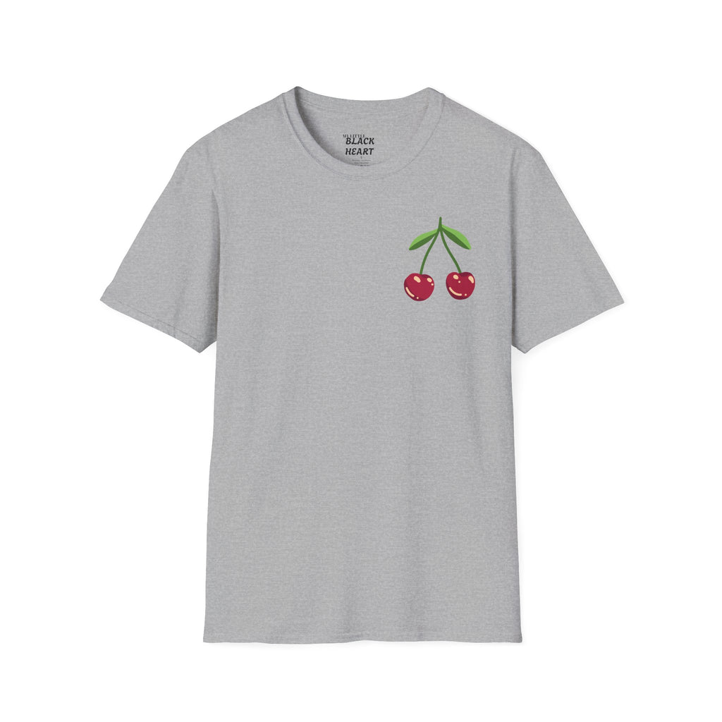 Cherry Pocket T-Shirt — Minimal Retro Cherry Graphic Tee