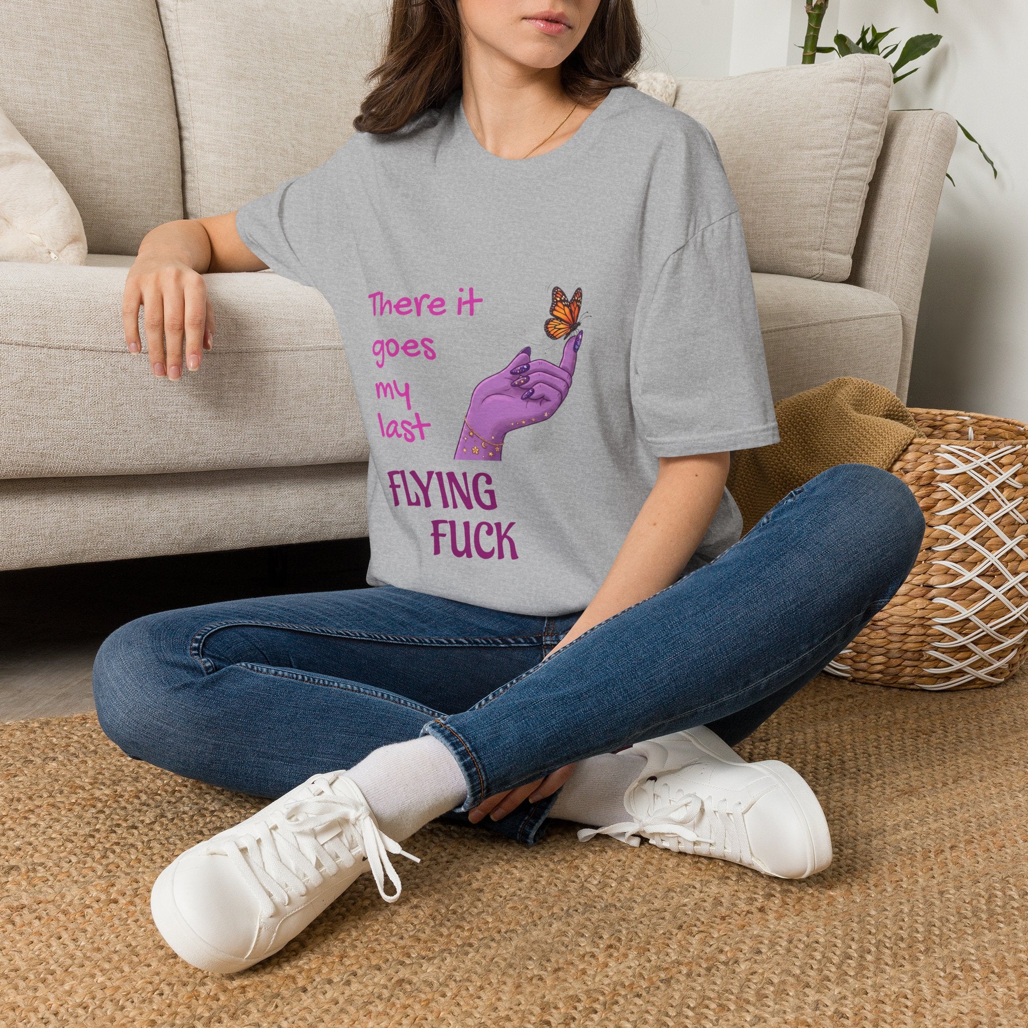 Graphic T-Shirt - "There It Goes My Last Flying Fuck" Butterfly Design