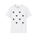 Minimal Black Heart Tee — Cute Graphic Heart Pattern T-Shirt