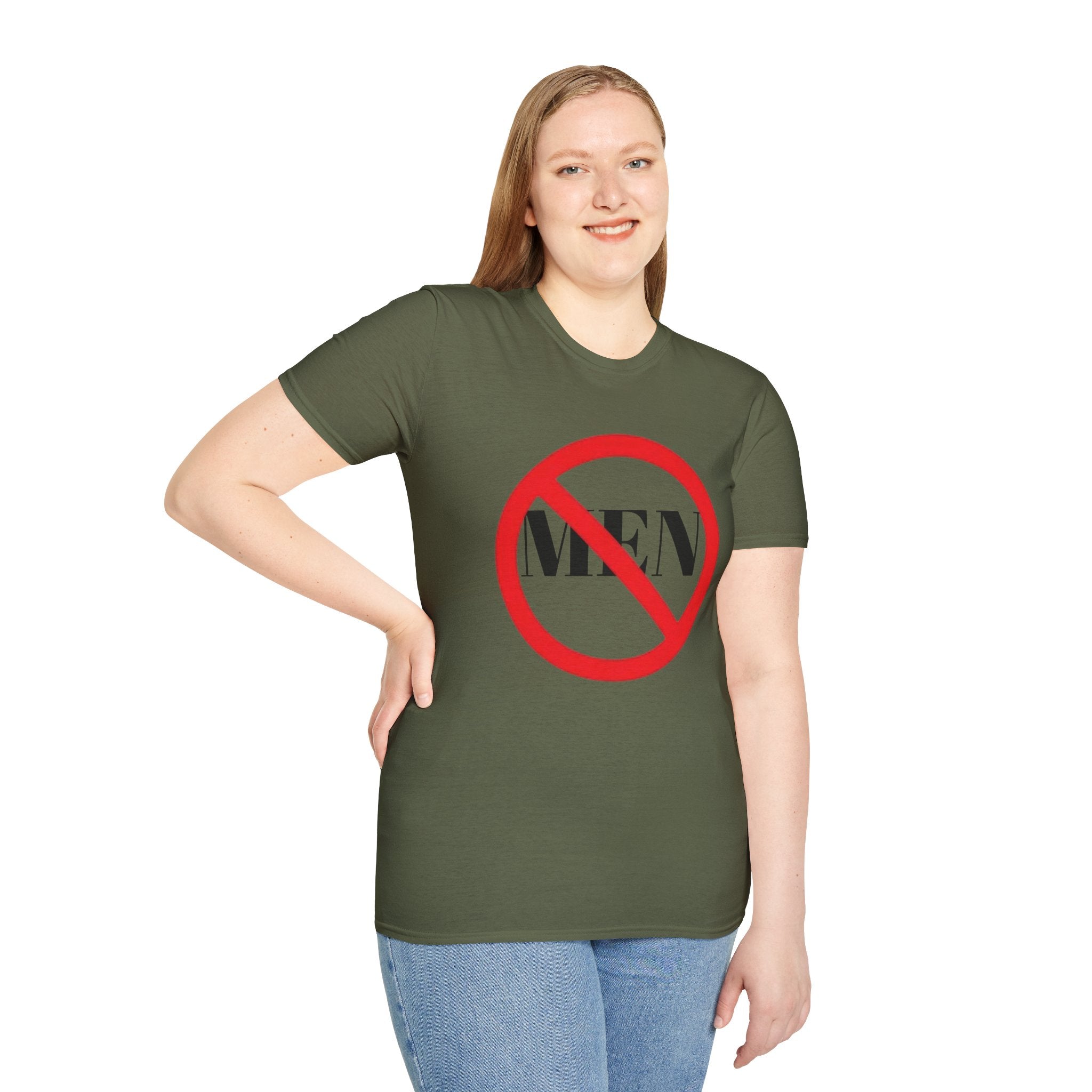 No Men Graphic T-Shirt — Funny Feminist Protest Tee
