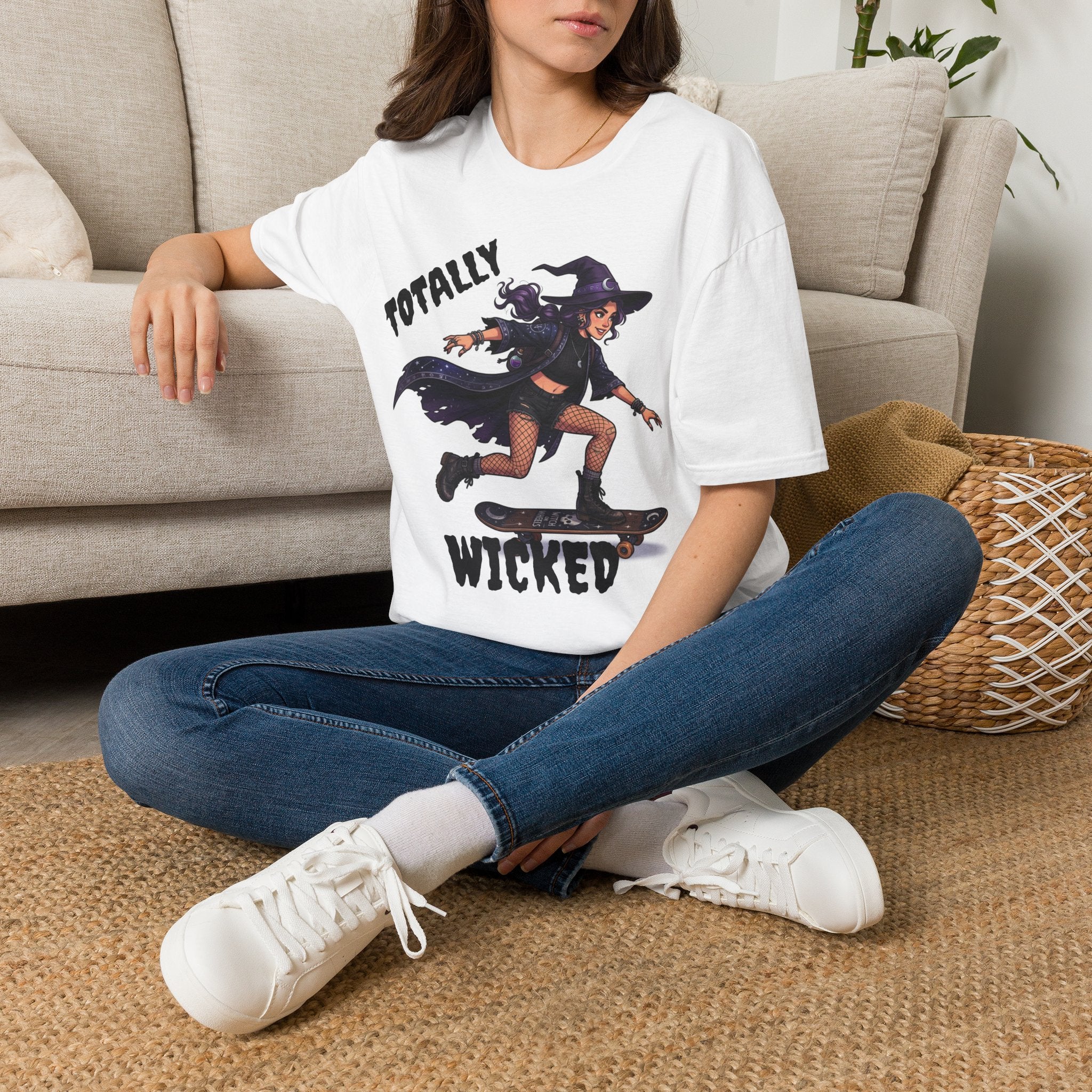 Witch Skateboard T-Shirt — Totally Wicked Halloween Tee