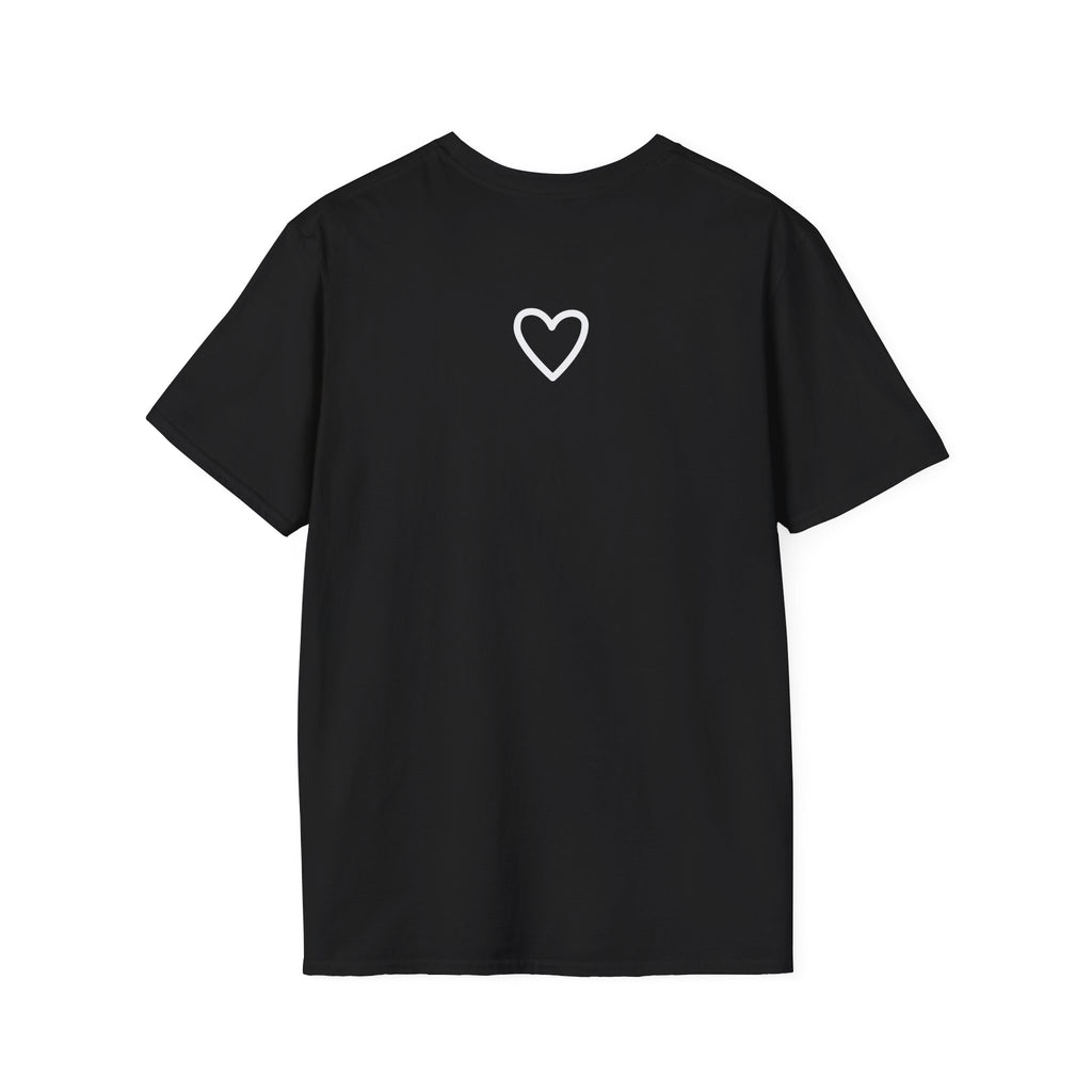Minimal Black Heart Tee — Cute Graphic Heart Pattern T-Shirt