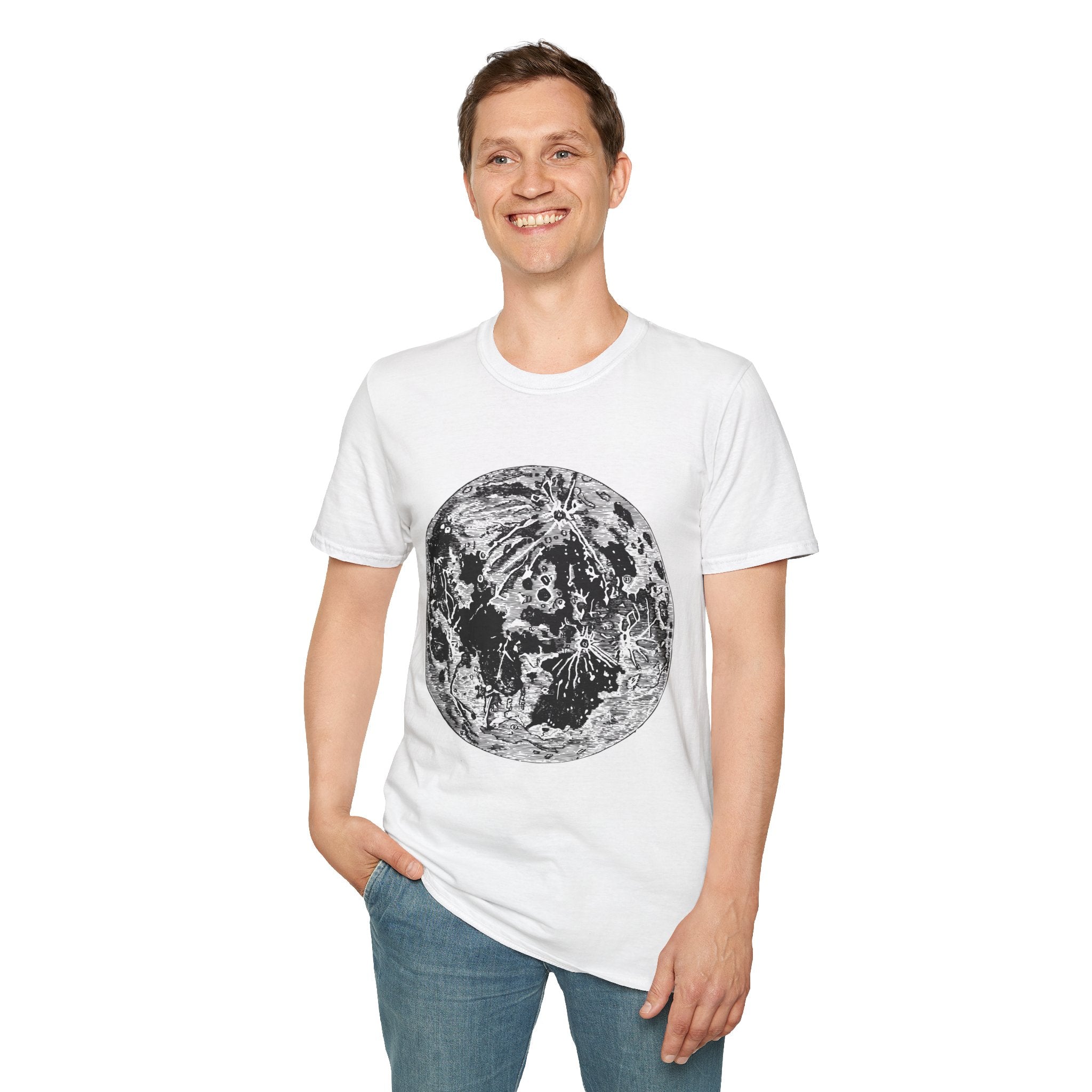 Moon Phases T-Shirt — Vintage Lunar Print Tee for Stargazers