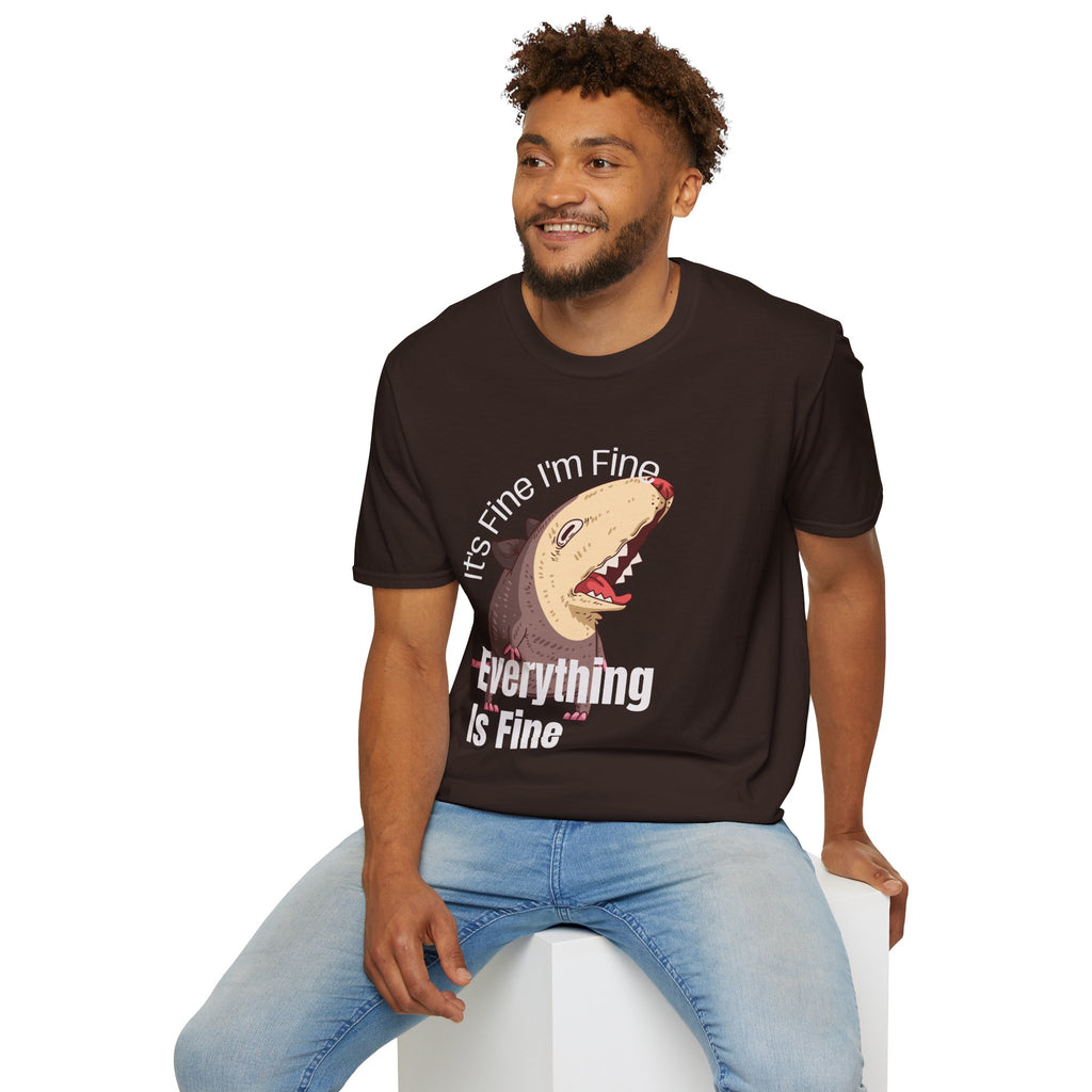 T-Shirt — 'It's Fine I'm Fine Everything Is Fine' Shark Graphic Tee