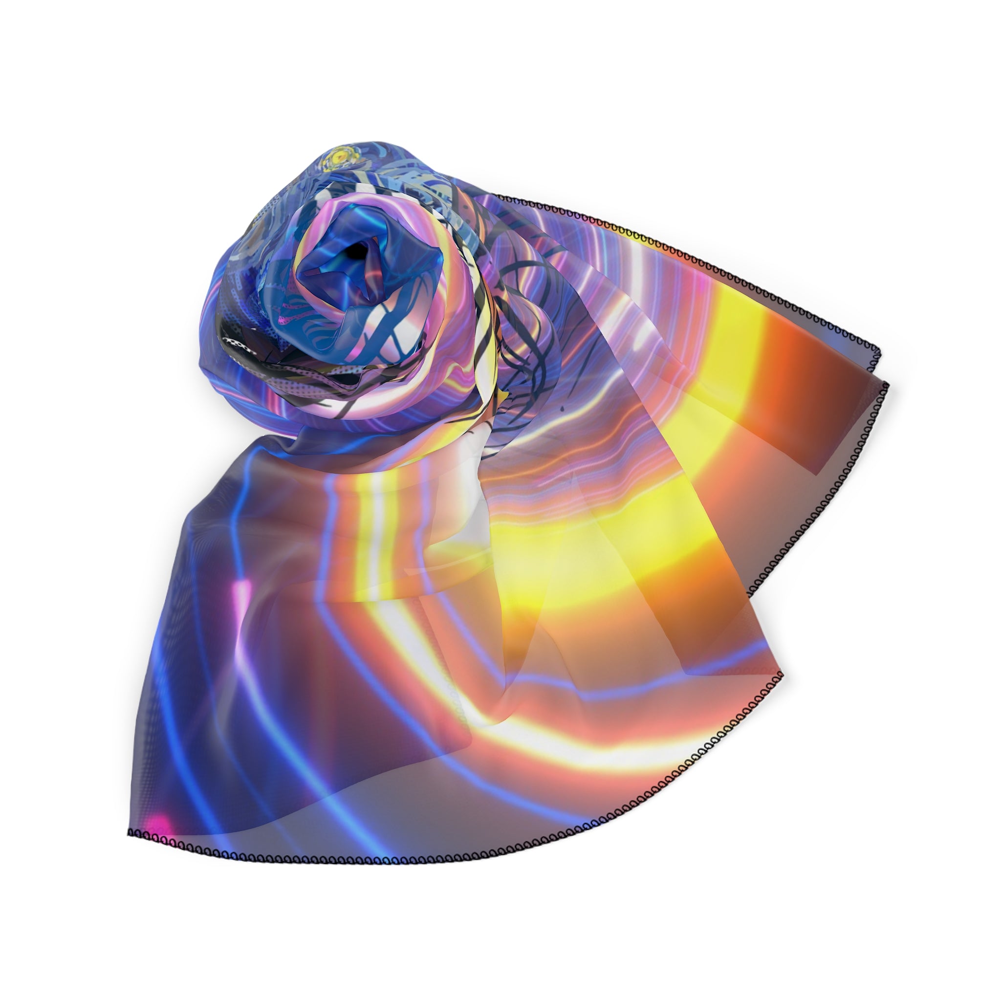Dreamscape Eye Silk Scarf — Starry Night Swirl Art Print