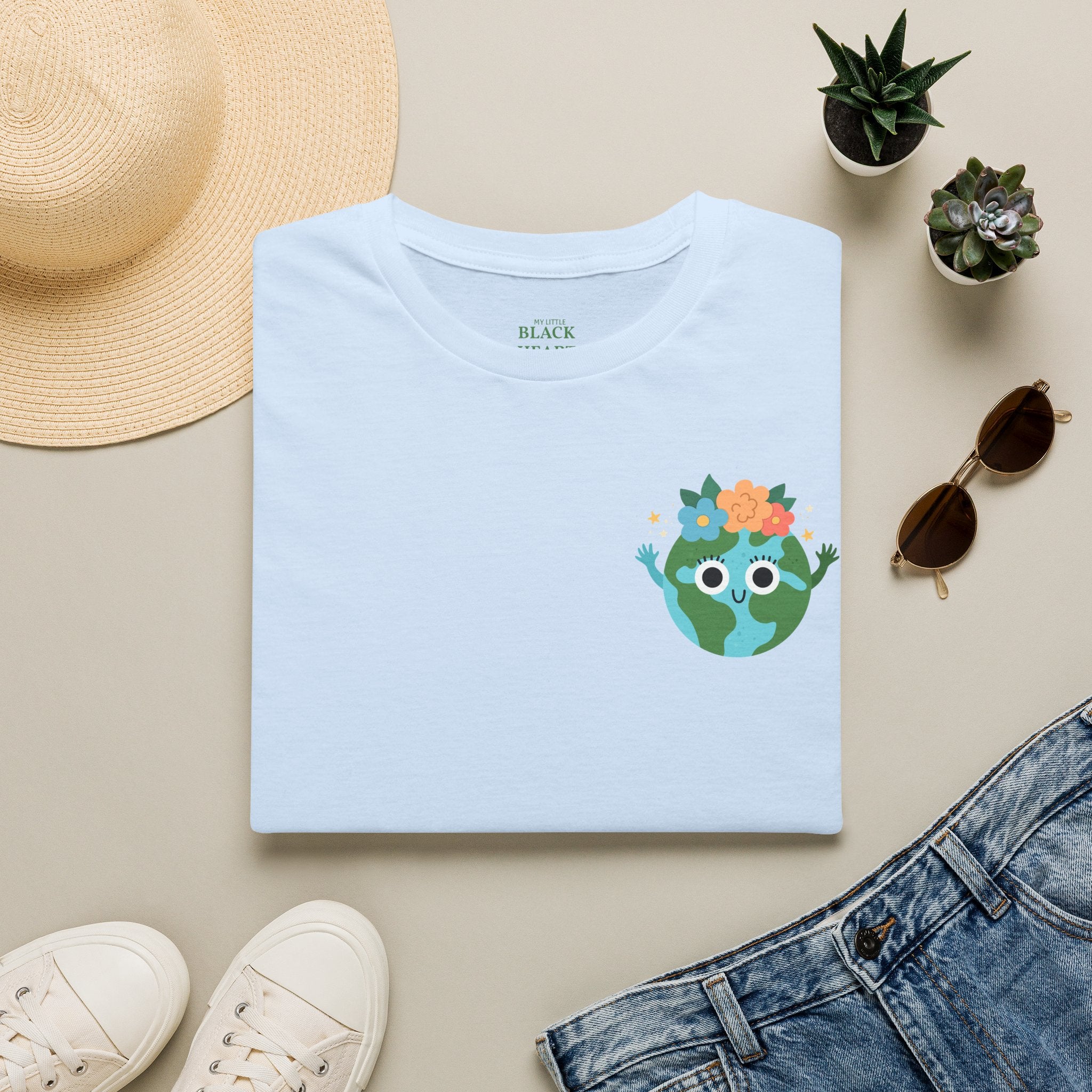 Earth Buddy Graphic T-Shirt — Cute Floral Globe Design
