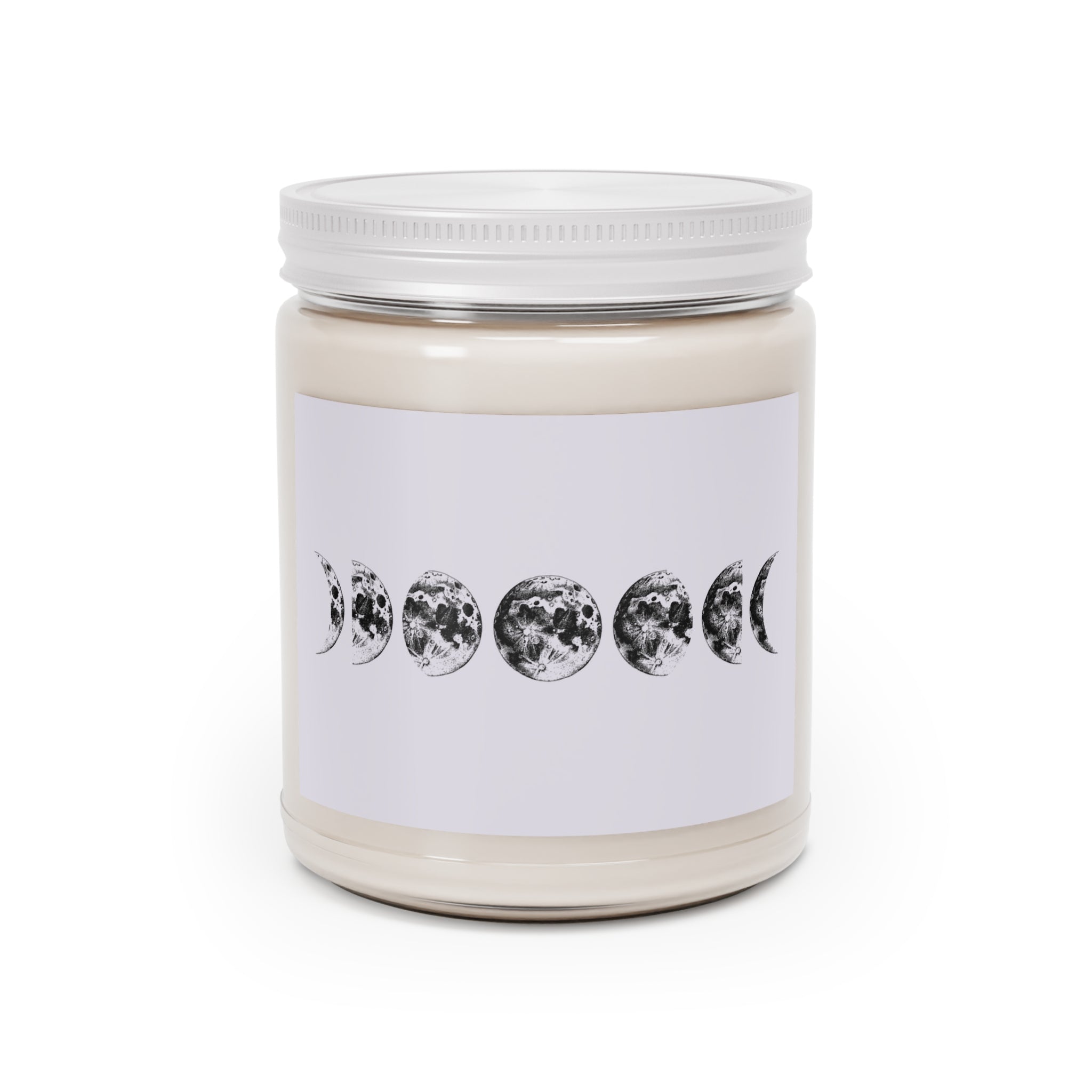 Moon Phase Soy Candle — 9oz Scented Jar with White Lid