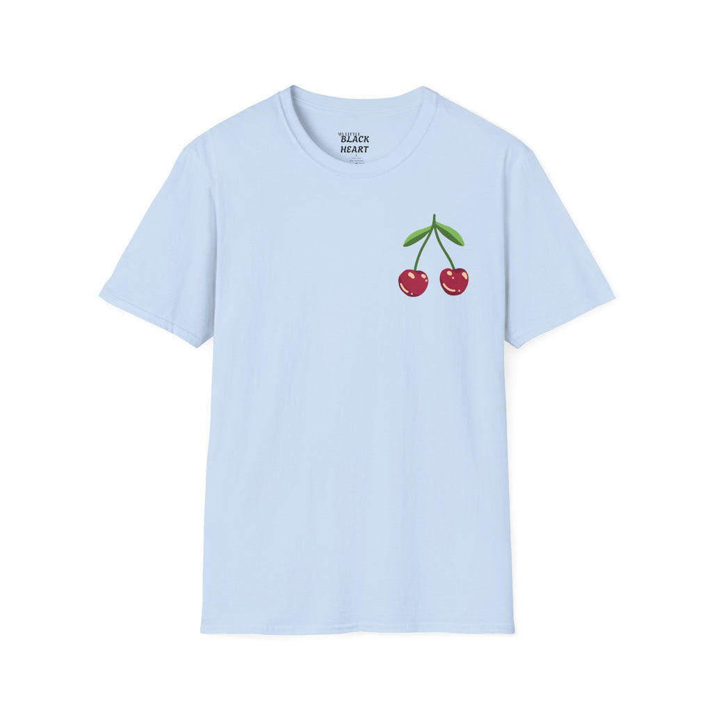 Cherry Pocket T-Shirt — Minimal Retro Cherry Graphic Tee