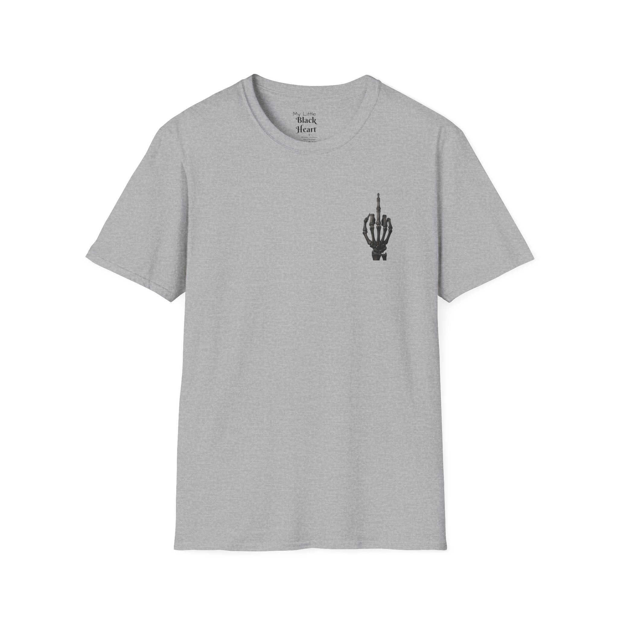 Skeleton Hand Middle Finger T-Shirt — Minimal Gothic Graphic Tee