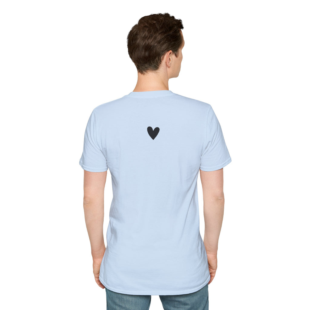 Minimal Black Heart Tee — Cute Graphic Heart Pattern T-Shirt