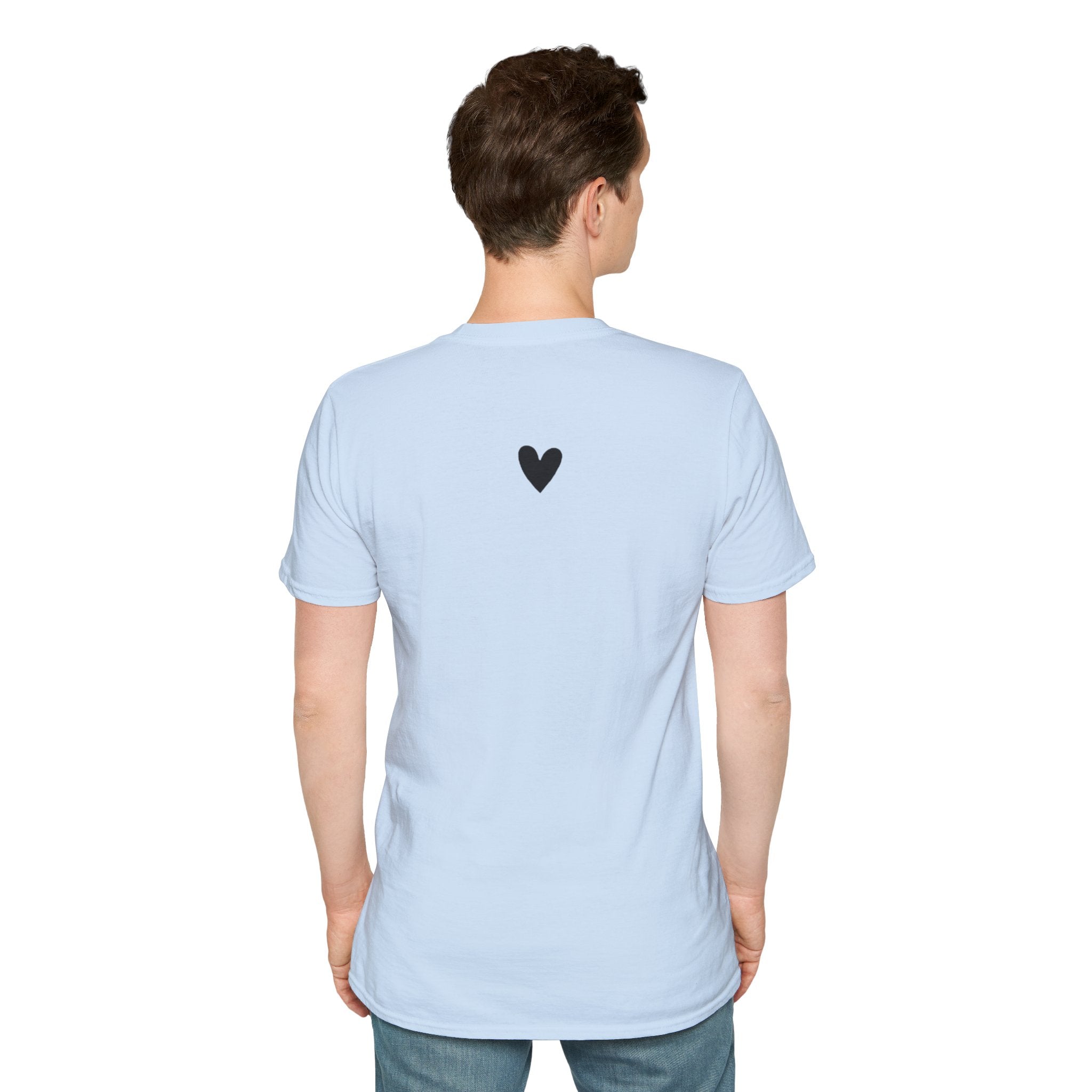Minimal Black Heart Tee — Cute Graphic Heart Pattern T-Shirt
