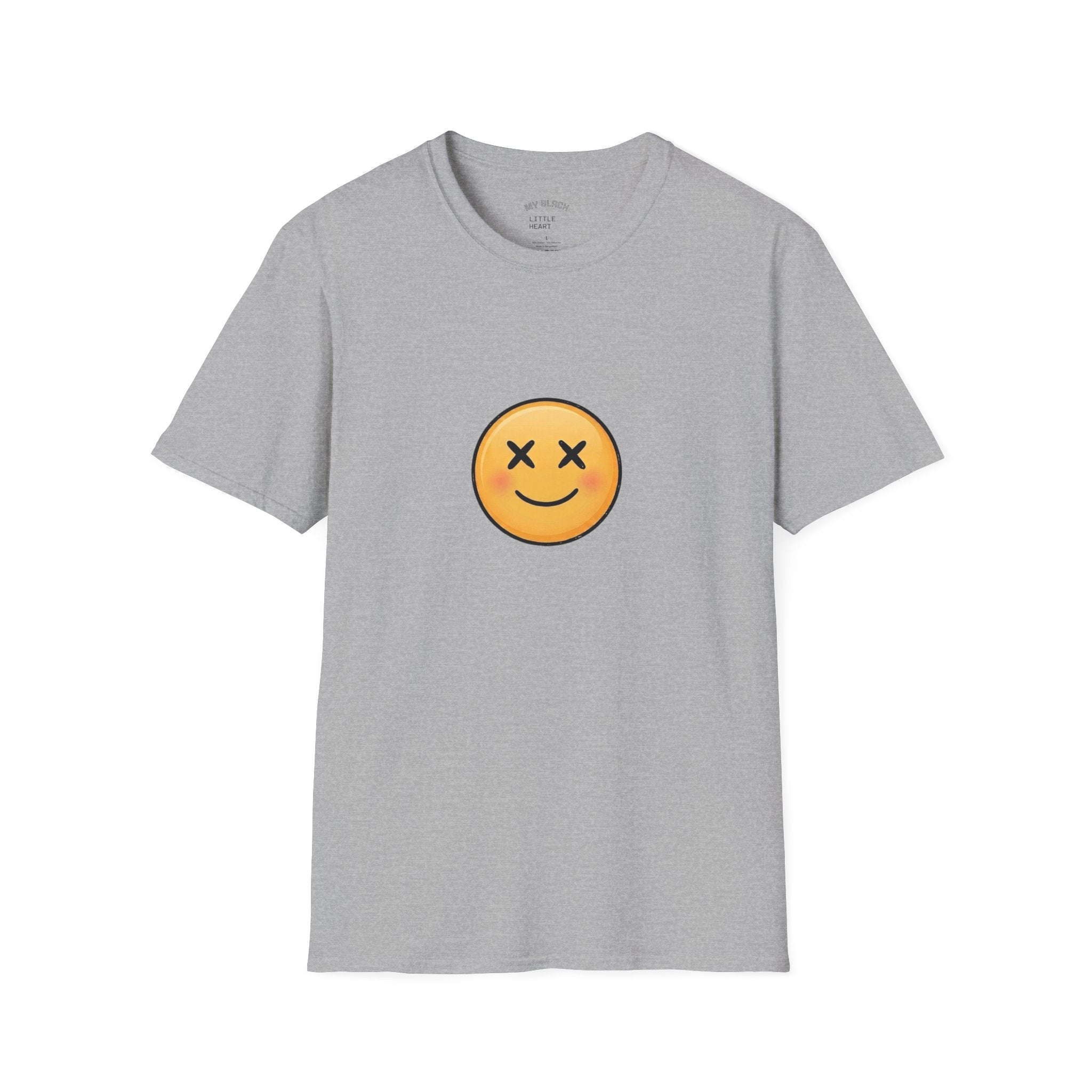Smiling X-Eyes Emoji T-Shirt — Cute Playful Graphic Tee