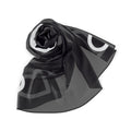 Heart Border Poly Scarf — Black & White Lightweight Fashion Wrap