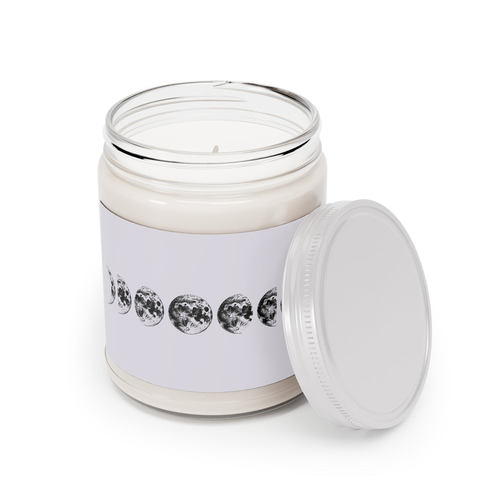 Moon Phase Soy Candle — 9oz Scented Jar with White Lid