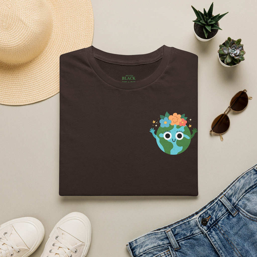 Earth Buddy Graphic T-Shirt — Cute Floral Globe Design