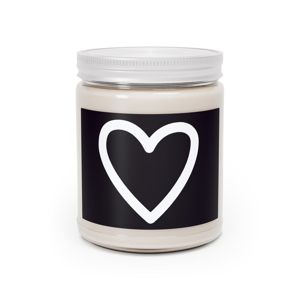 9oz Scented Soy Candle — Black Label White Heart (White Lid)