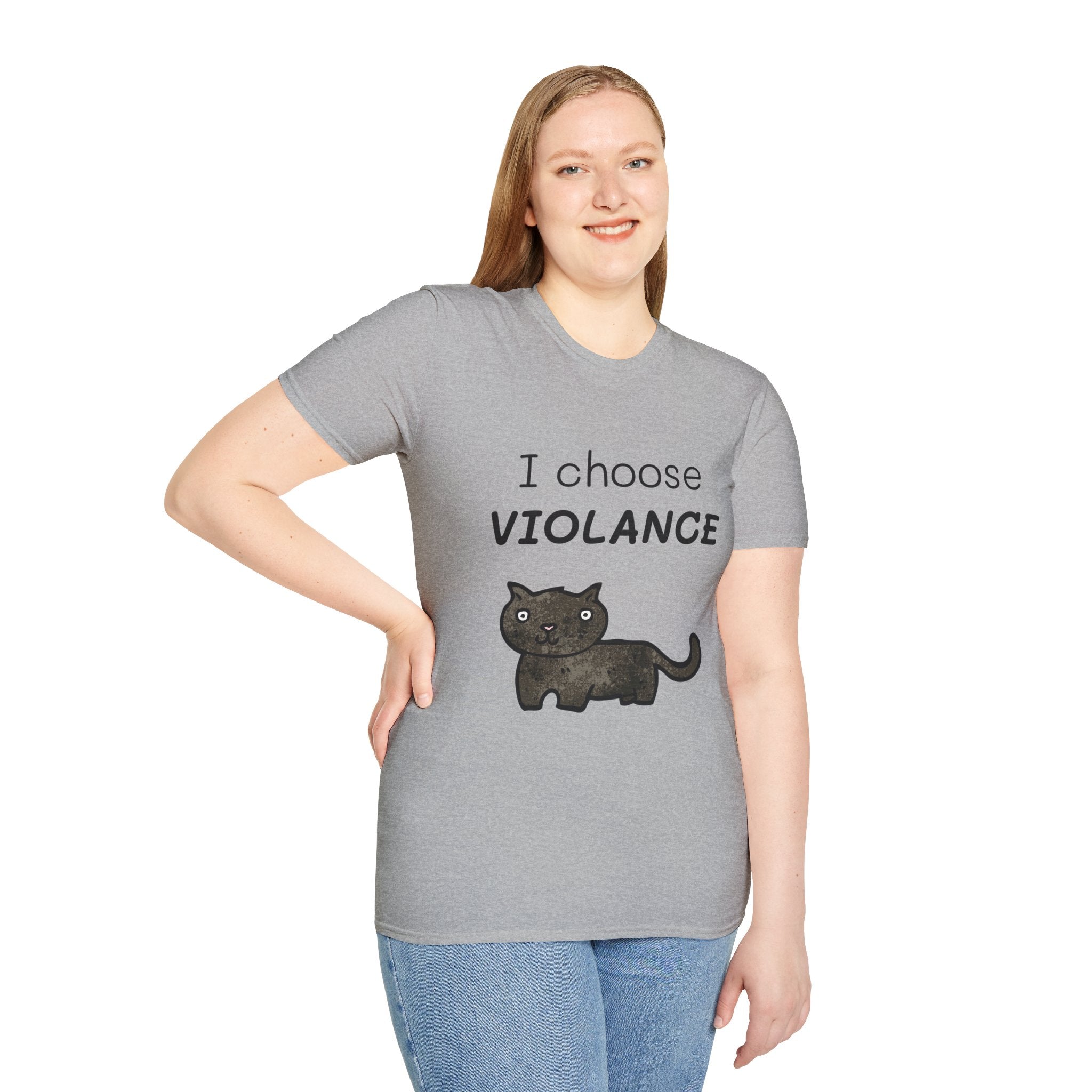 T-Shirt — "I Choose Violance" Funny Cat Graphic Tee