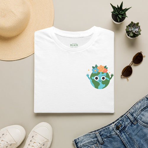 Earth Buddy Graphic T-Shirt — Cute Floral Globe Design