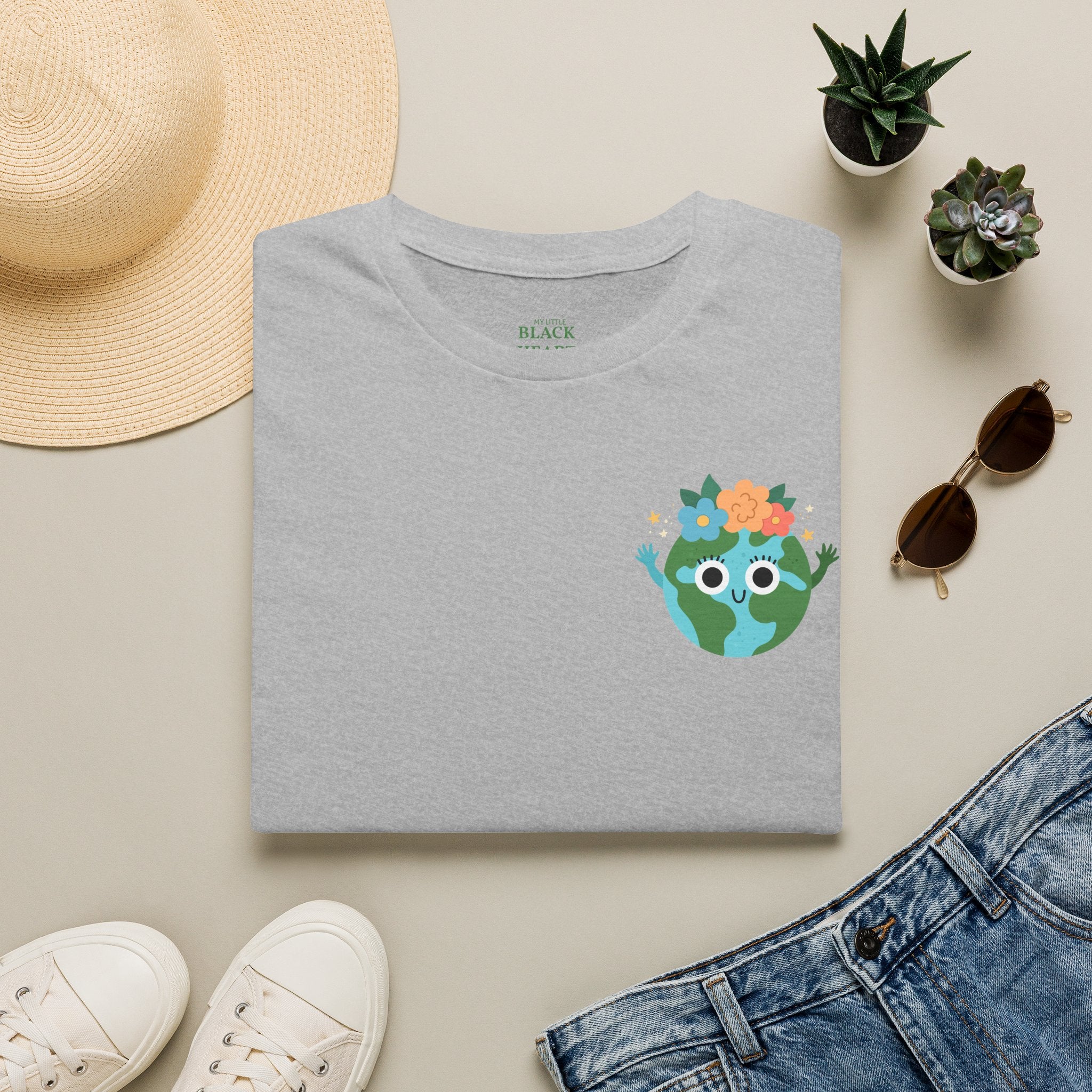 Earth Buddy Graphic T-Shirt — Cute Floral Globe Design