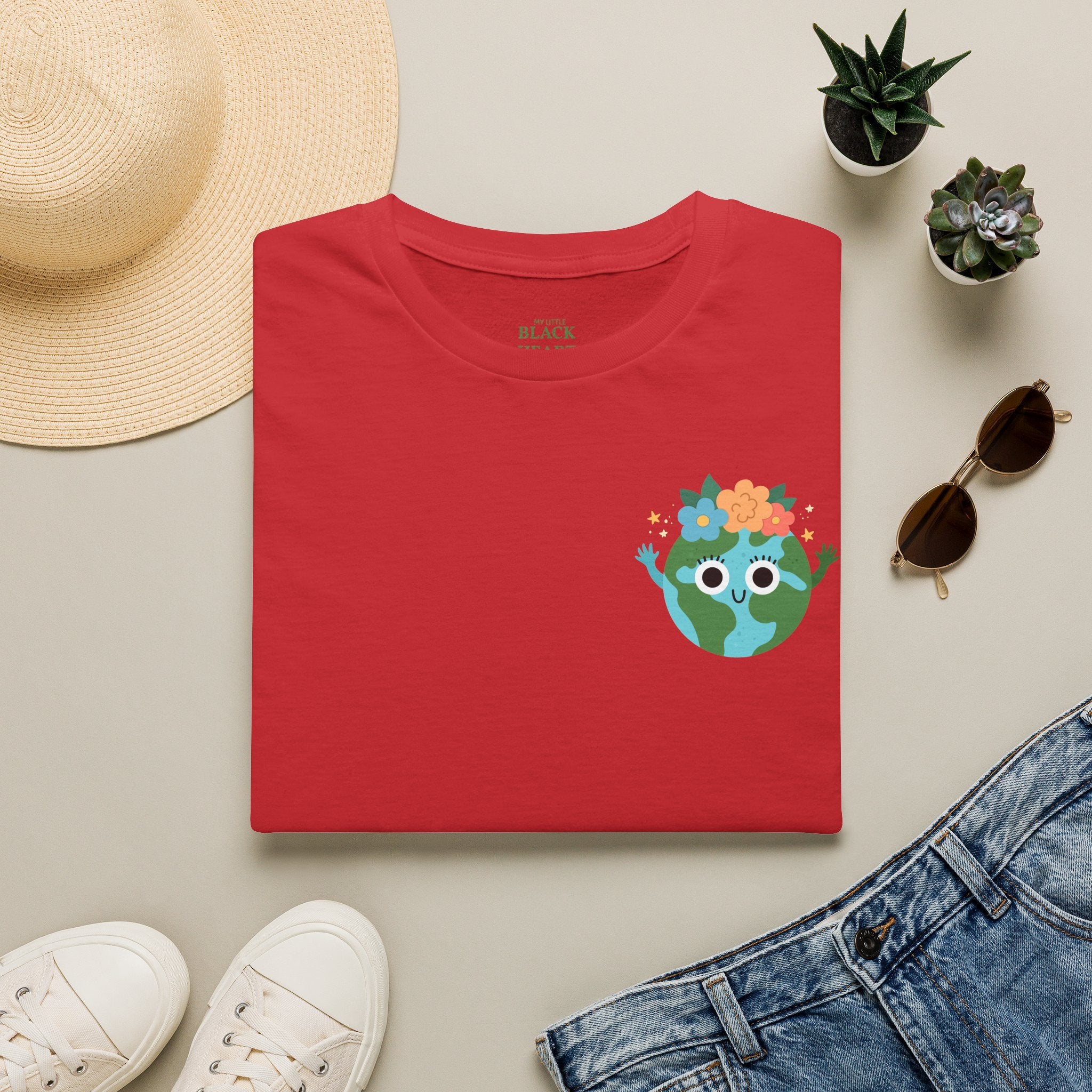 Earth Buddy Graphic T-Shirt — Cute Floral Globe Design